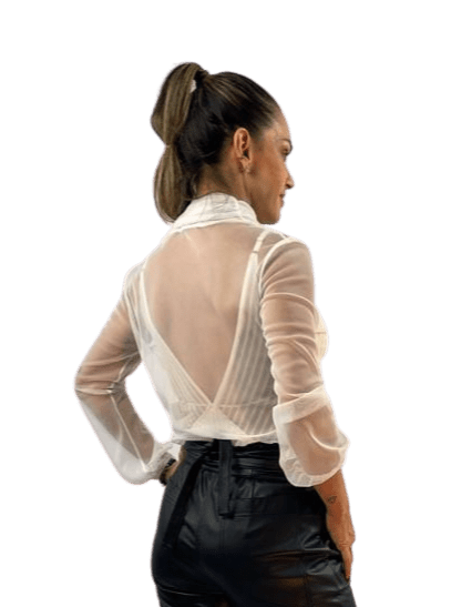 Blusa Segunda Pele Branca Skin Faux