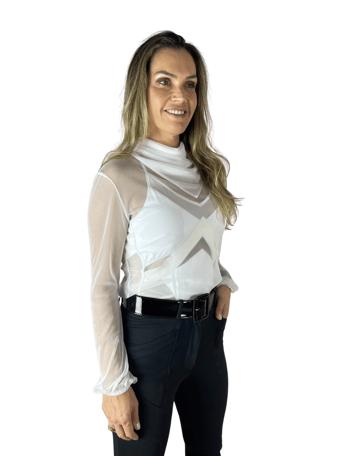 Blusa Segunda Pele Branca Skin Faux