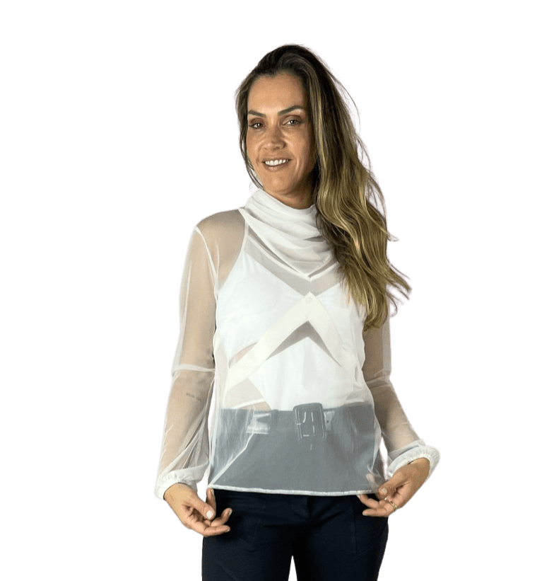 Blusa Segunda Pele Branca Skin Faux