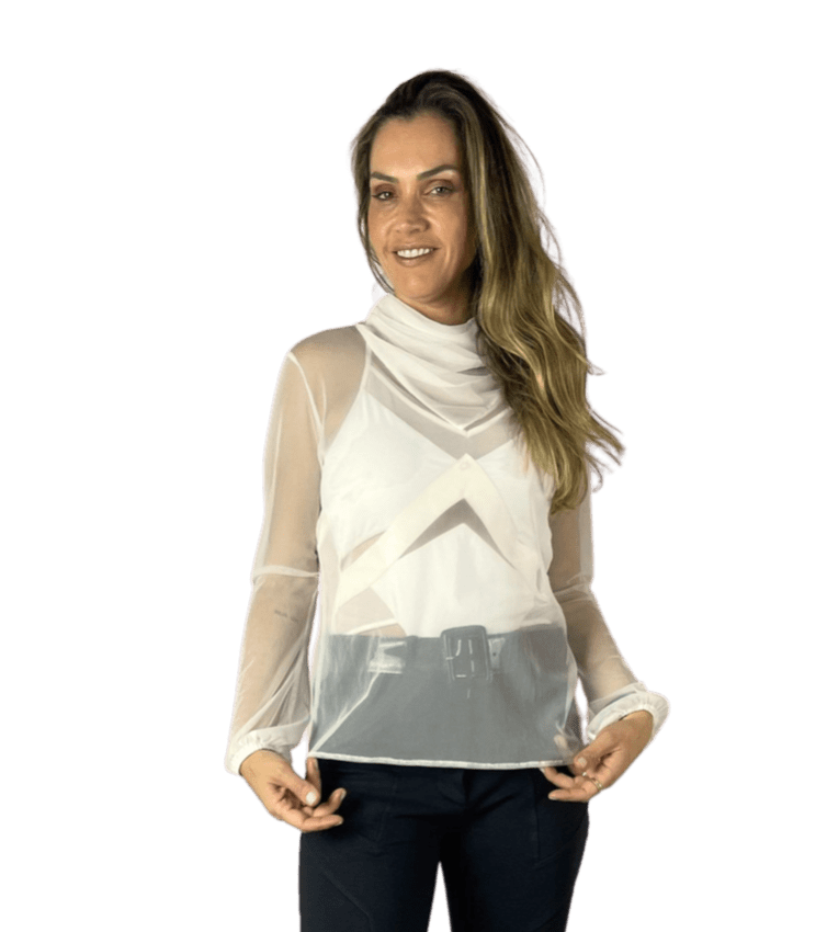 Blusa Segunda Pele Branca Skin Faux